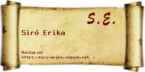 Siró Erika névjegykártya